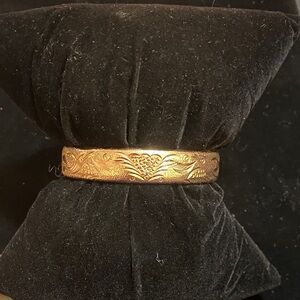 Gold Filled Engraved Bangle Bracelet